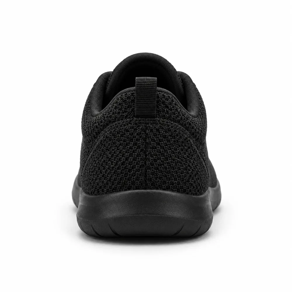 OrthoFit wide toe box sneaker in All Black, view 5